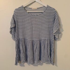 Orange Farm pinstripe loose fitting Blouse Size Large